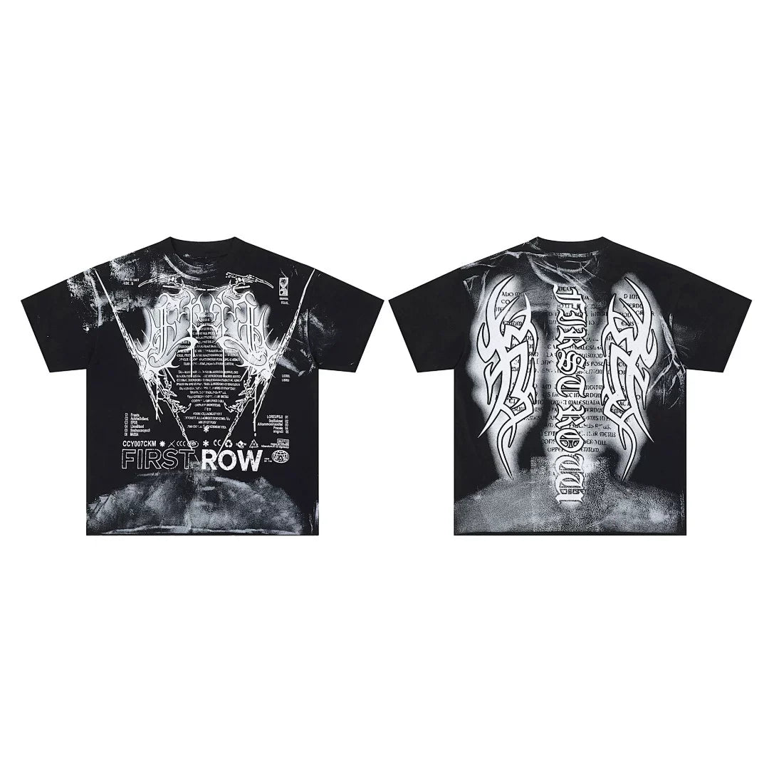 First Row “Cyber Tribal” Graphic Vintage Tee