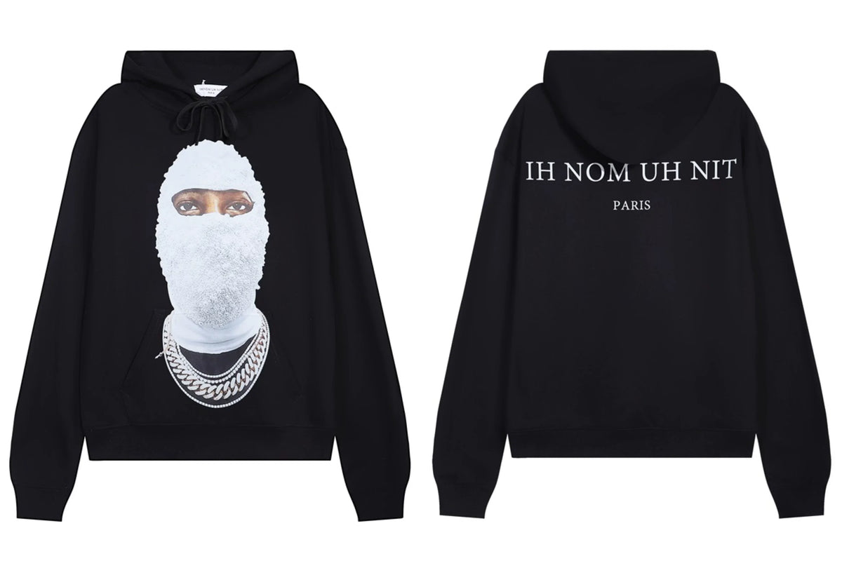 IH NOM UH NIT Textured Mask Pearl Hoodie - Black