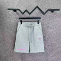Chrome Hearts Light Gray & Pink Script Logo Sweatshorts