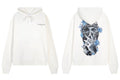 IH NOM UH NIT Blue Floral Mask Back Print Hoodie - Off-White