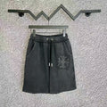 Chrome Hearts Black Heavy Wash Square Cross Patch Sweatshorts