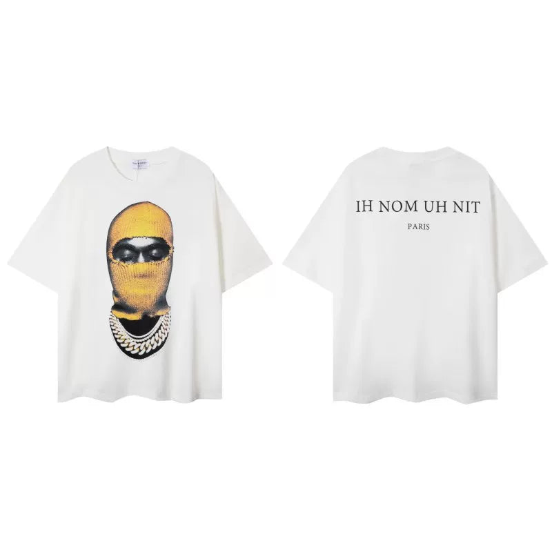 IH NOM UH NIT Yellow Mask Cuban Link Tee - Off-White