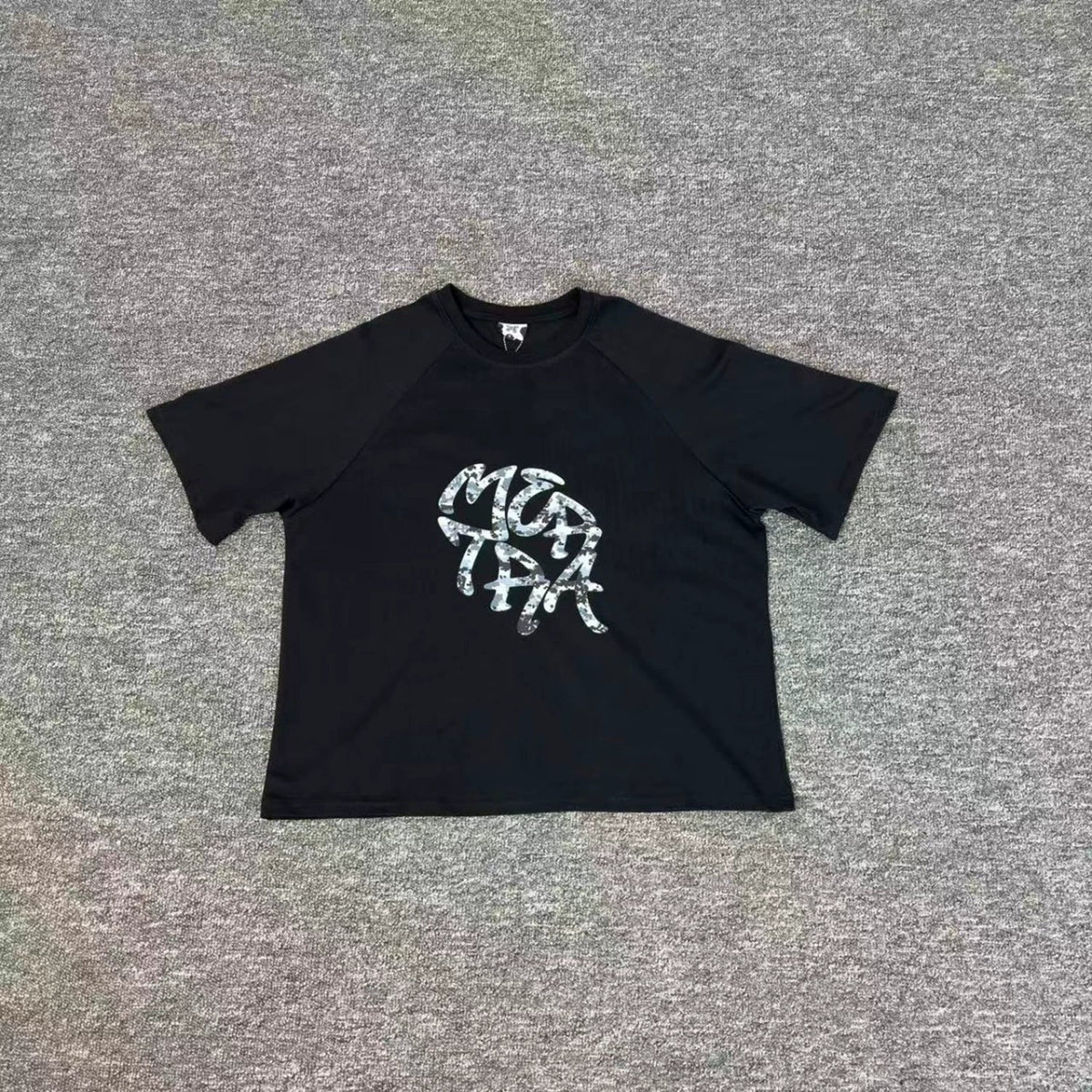 Mertra Graphic Logo Tee - Black (Monochrome Pattern)