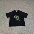 Mertra Floral Logo Tee - Black (Green Floral)