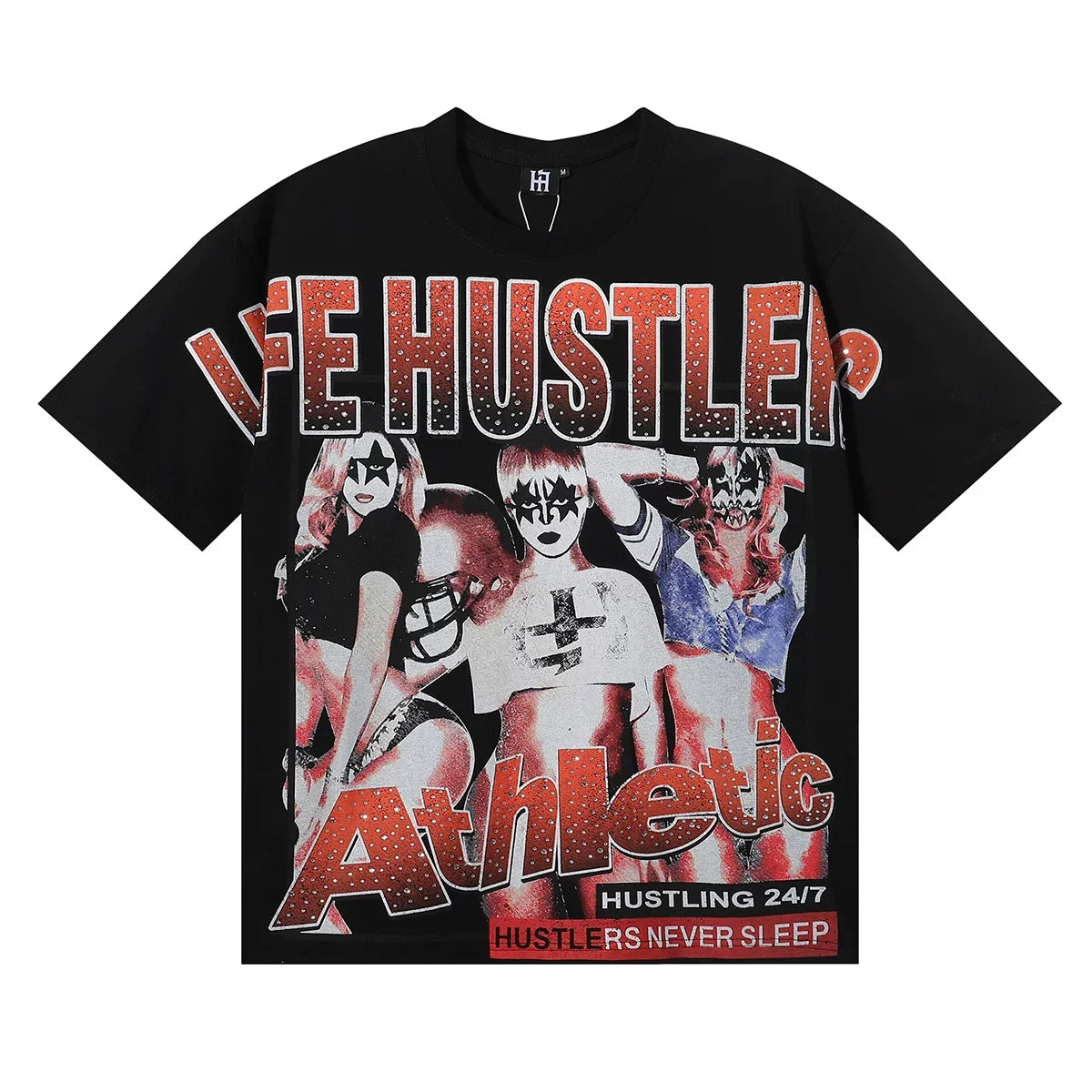 Life Hustlers Athletic Pinup Graphic Tee - Black