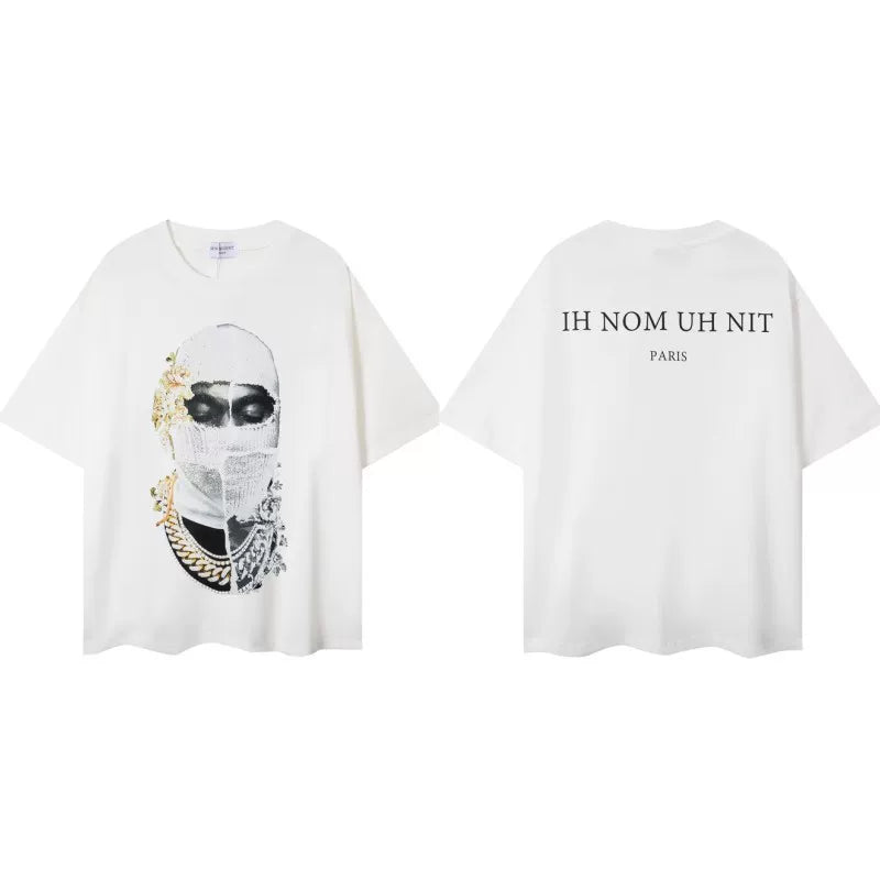 IH NOM UH NIT Jeweled Mask Cuban Link Graphic Tee - Off-White