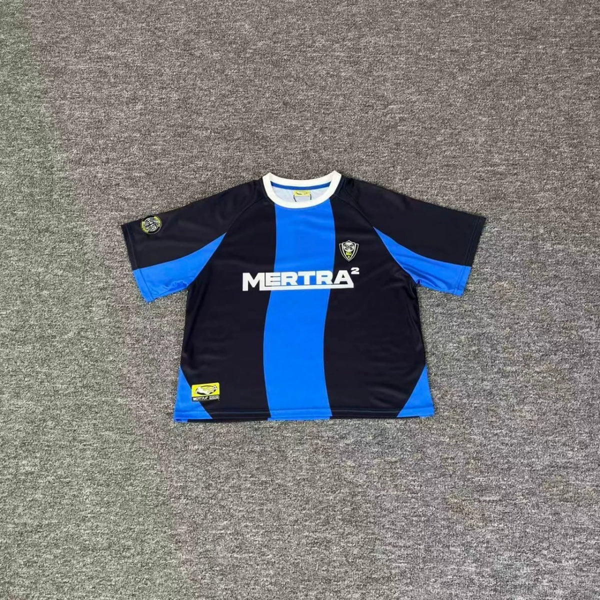 Mertra Striped Soccer Jersey - Black/Blue