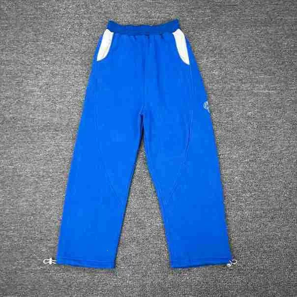Mertra Contrast Pocket Straight-Leg Sweatpants - Royal Blue/White