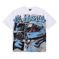 Life Hustlers Helmet Driver Graphic Tee - White