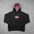 Mertra Monogram Lined Fleece Hoodie - Black/Pink