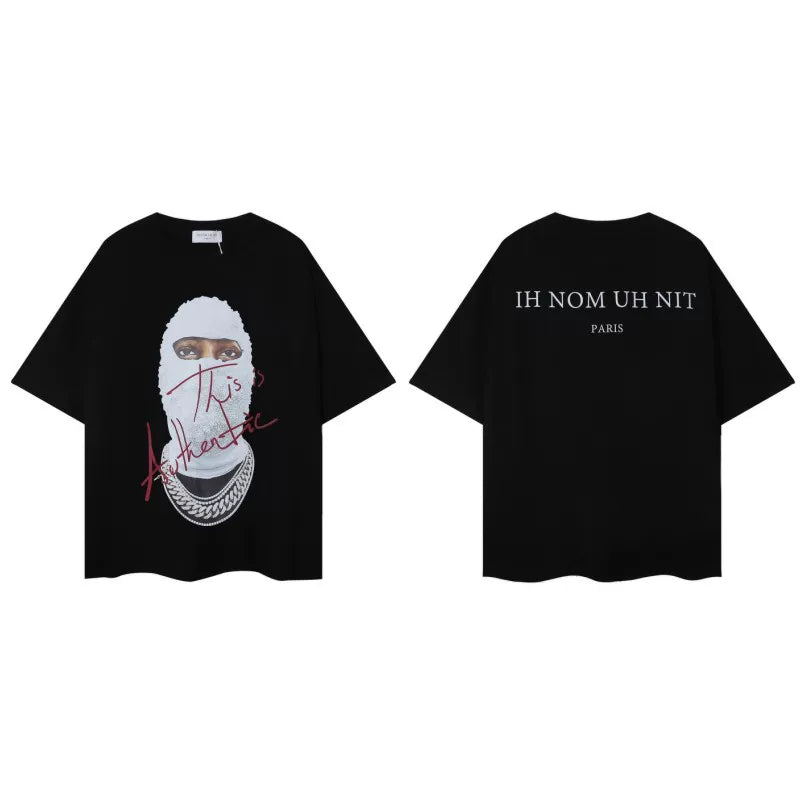 IH NOM UH NIT Authentic Script Mask Tee - Black