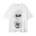 IH NOM UH NIT Pearl Mask & Floral Portrait Graphic Tee - Off-White