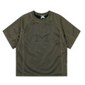 Mertra All-Over Monogram Mesh Raglan Tee - Olive Green