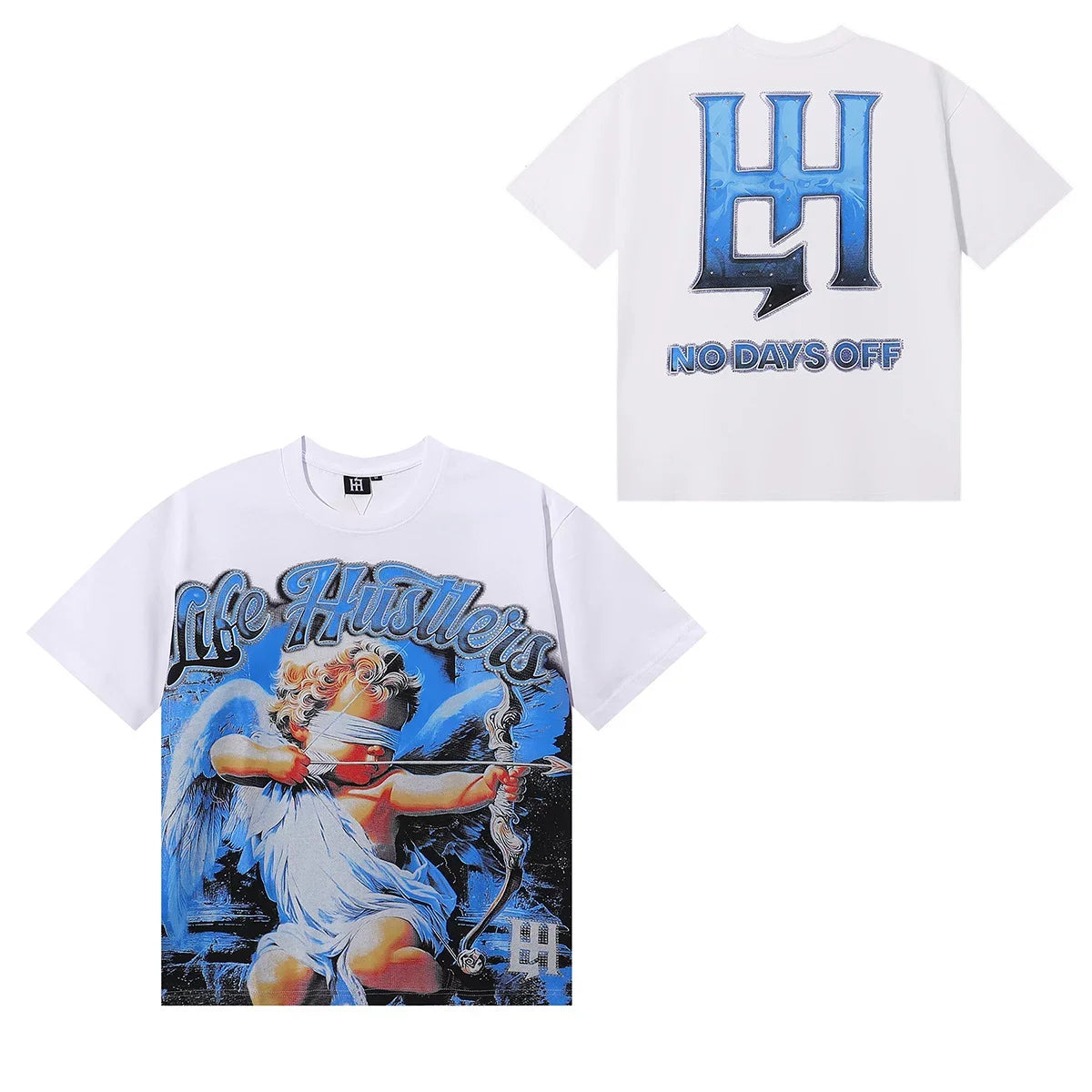 Life Hustlers Cupid Archer Graphic Tee - White (Blue Edition)
