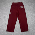 Mertra Contrast Pocket Straight-Leg Sweatpants - Burgundy/White