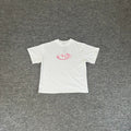 Mertra Pink Oval Graphic Tee - White