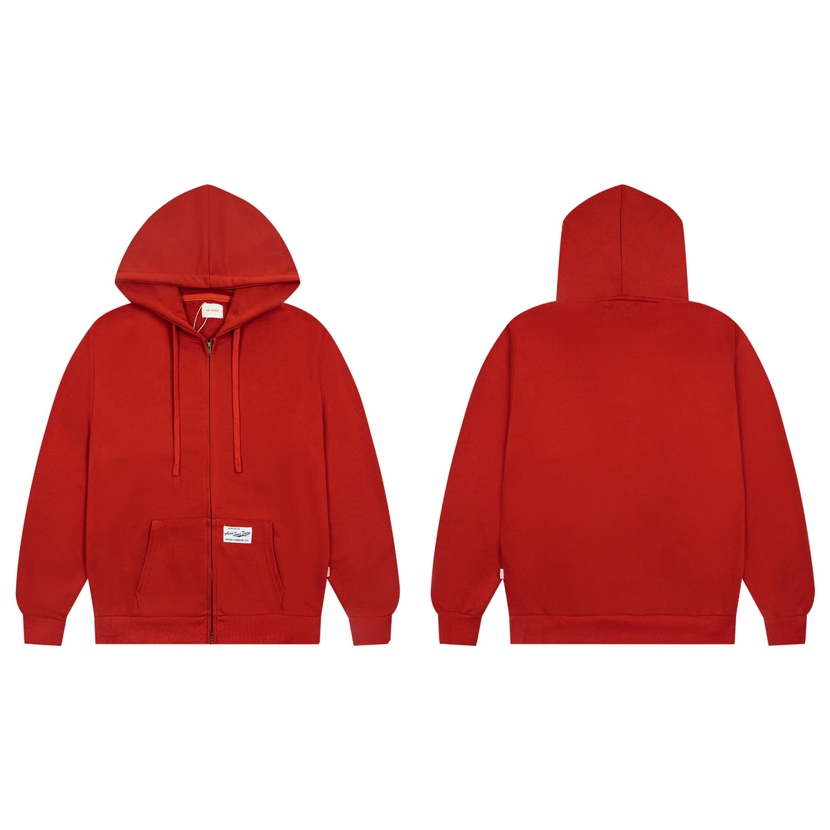 Aimé Leon Dore Thermal-Lined Script Zip-Up Hoodie -Red